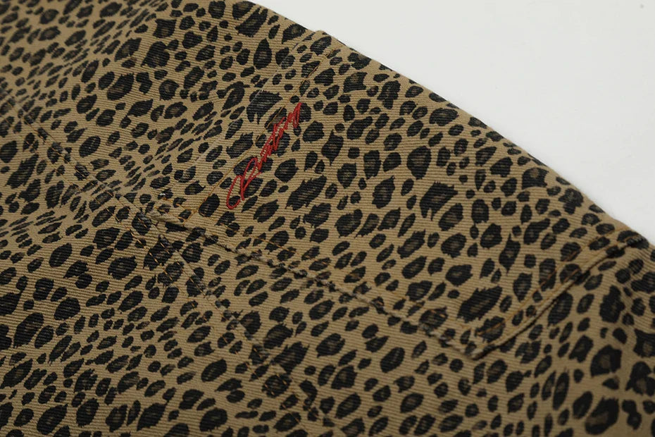 Leopard Print Keychain Barrel Leg Pants