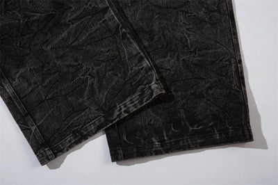 Lightning Embroidery Wide-Leg Jeans
