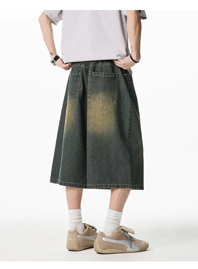 Long Length Vintage Wash Jorts