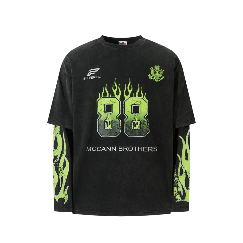 McCann '88 Flames' Mock Layer T-Shirt