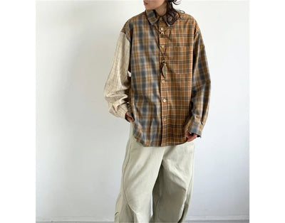 Mixed Check Long Sleeve Shirt