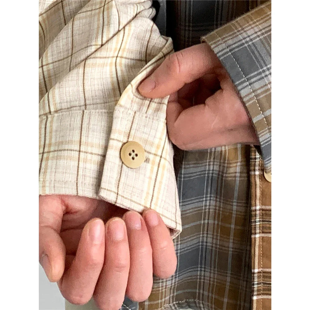 Mixed Check Long Sleeve Shirt