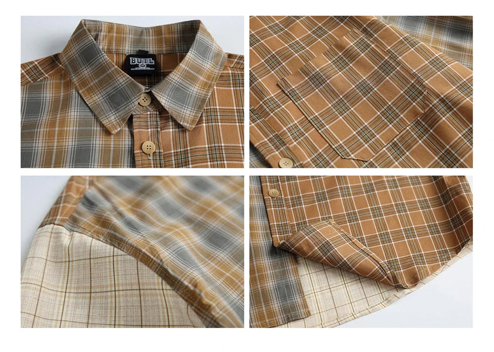 Mixed Check Long Sleeve Shirt