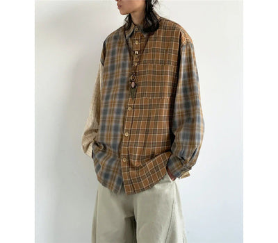 Mixed Check Long Sleeve Shirt