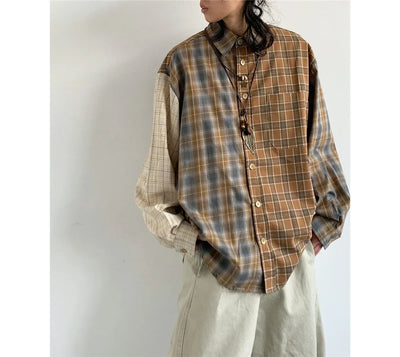 Mixed Check Long Sleeve Shirt