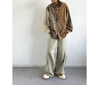 Mixed Check Long Sleeve Shirt