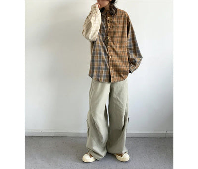 Mixed Check Long Sleeve Shirt