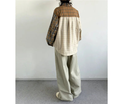 Mixed Check Long Sleeve Shirt