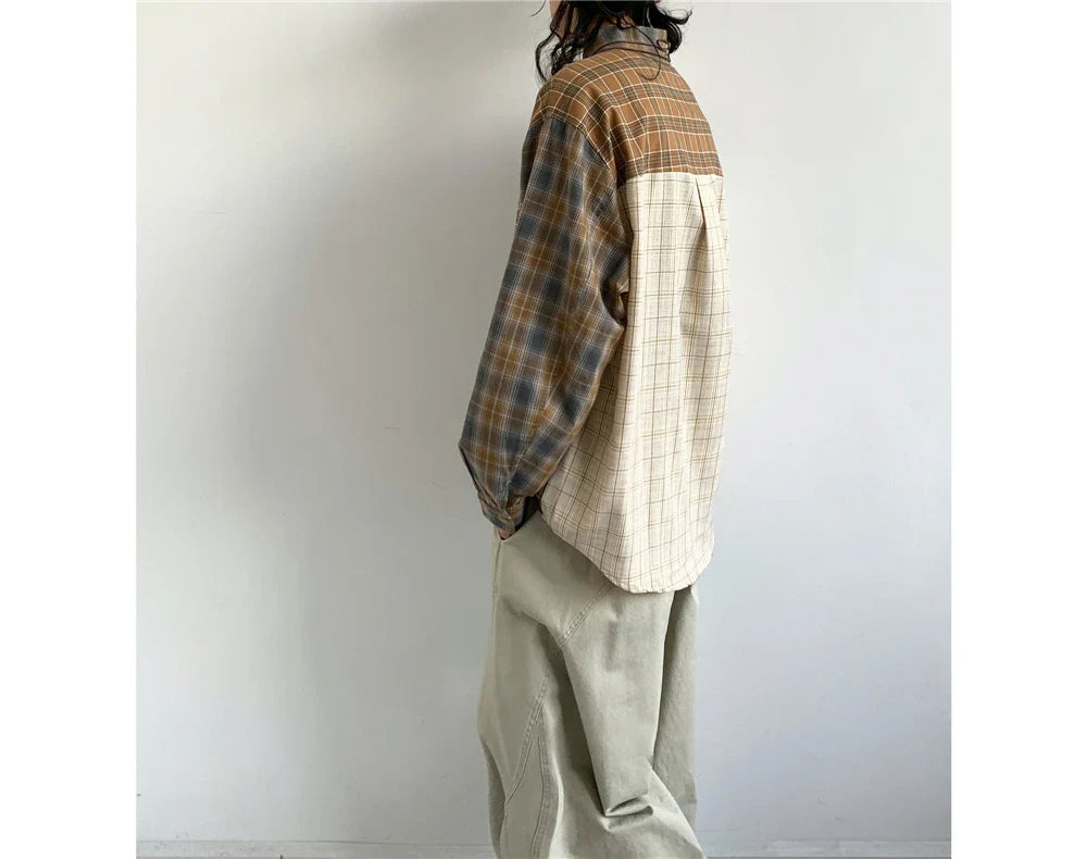 Mixed Check Long Sleeve Shirt
