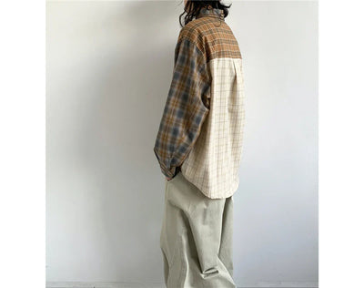 Mixed Check Long Sleeve Shirt
