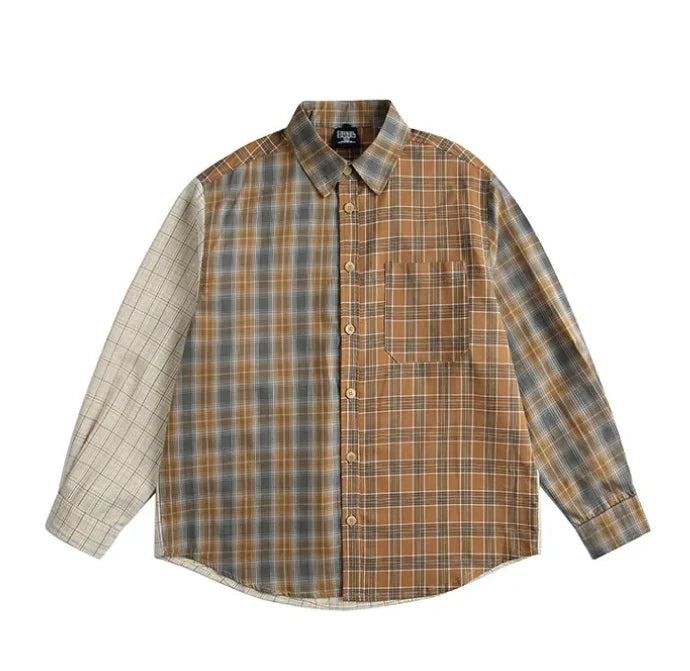 Mixed Check Long Sleeve Shirt