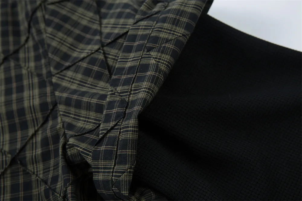 Mock Layer Textured Check Shirt