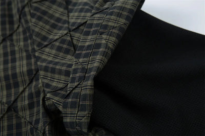 Mock Layer Textured Check Shirt