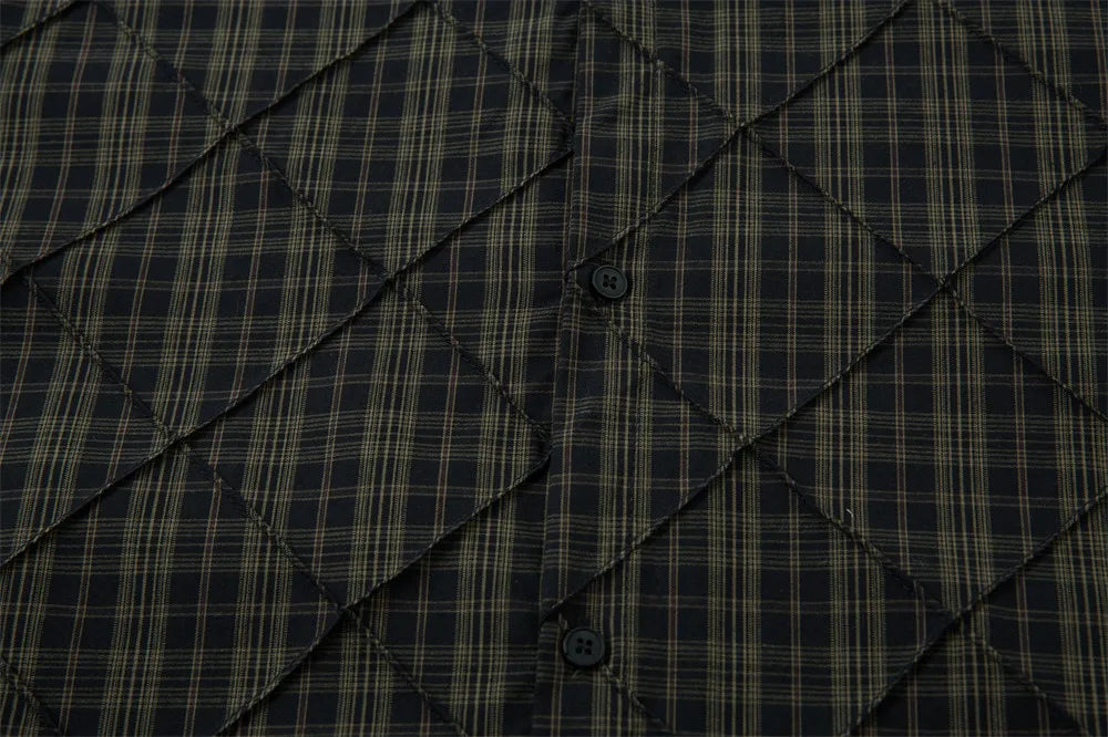 Mock Layer Textured Check Shirt