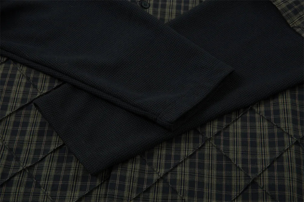 Mock Layer Textured Check Shirt