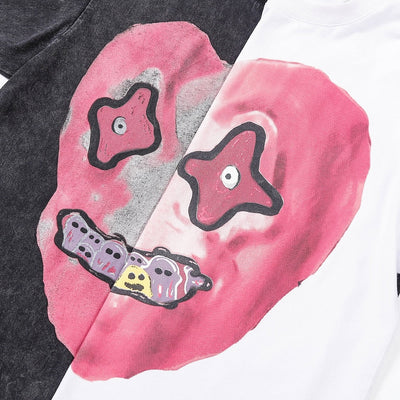 'Nightmare Heart' Acid Washed Graphic Print T-Shirt