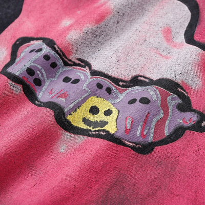 'Nightmare Heart' Acid Washed Graphic Print T-Shirt