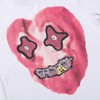 'Nightmare Heart' Acid Washed Graphic Print T-Shirt