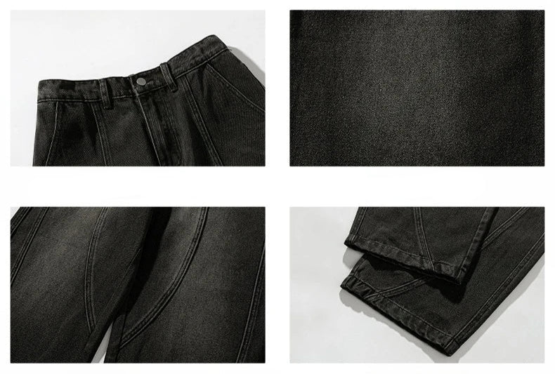 Panelled Arc-Leg Jeans
