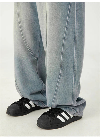 Panelled Arc-Leg Jeans
