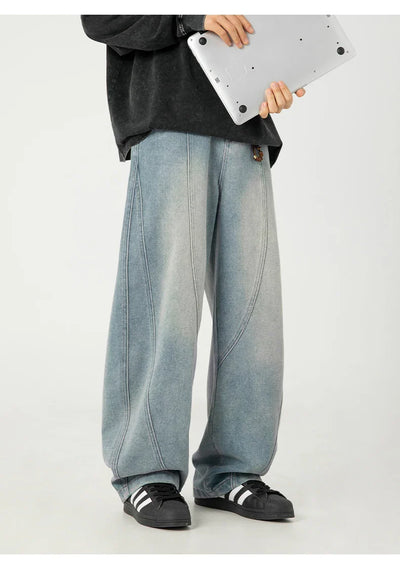 Panelled Arc-Leg Jeans