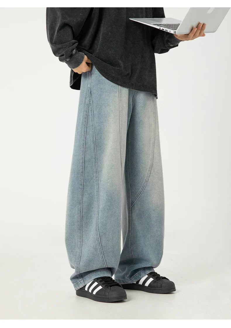 Panelled Arc-Leg Jeans