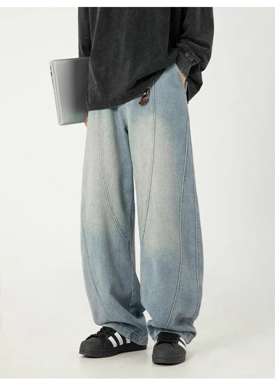 Panelled Arc-Leg Jeans