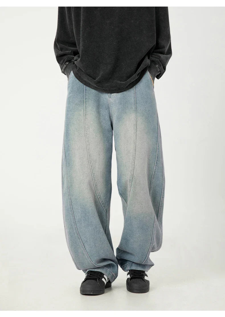 Panelled Arc-Leg Jeans