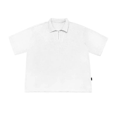 Pique Zip-Neck Polo Shirt