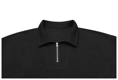 Pique Zip-Neck Polo Shirt