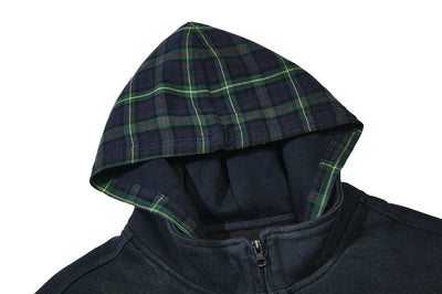 Plaid Hood Zip-up Hoodie