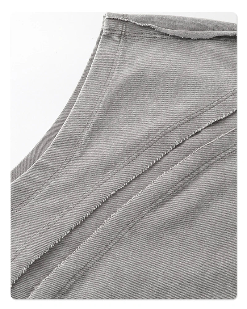 Raw Edge Acid Wash Drop Sleeve Tank