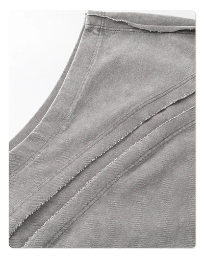 Raw Edge Acid Wash Drop Sleeve Tank