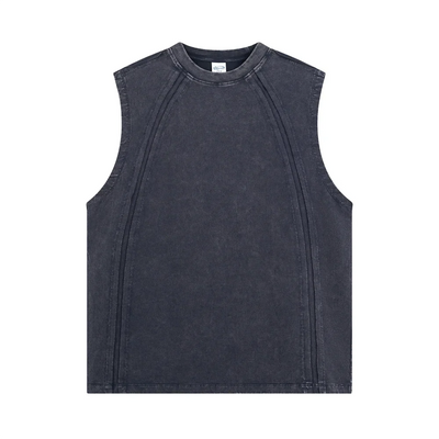 Raw Edge Acid Wash Drop Sleeve Tank