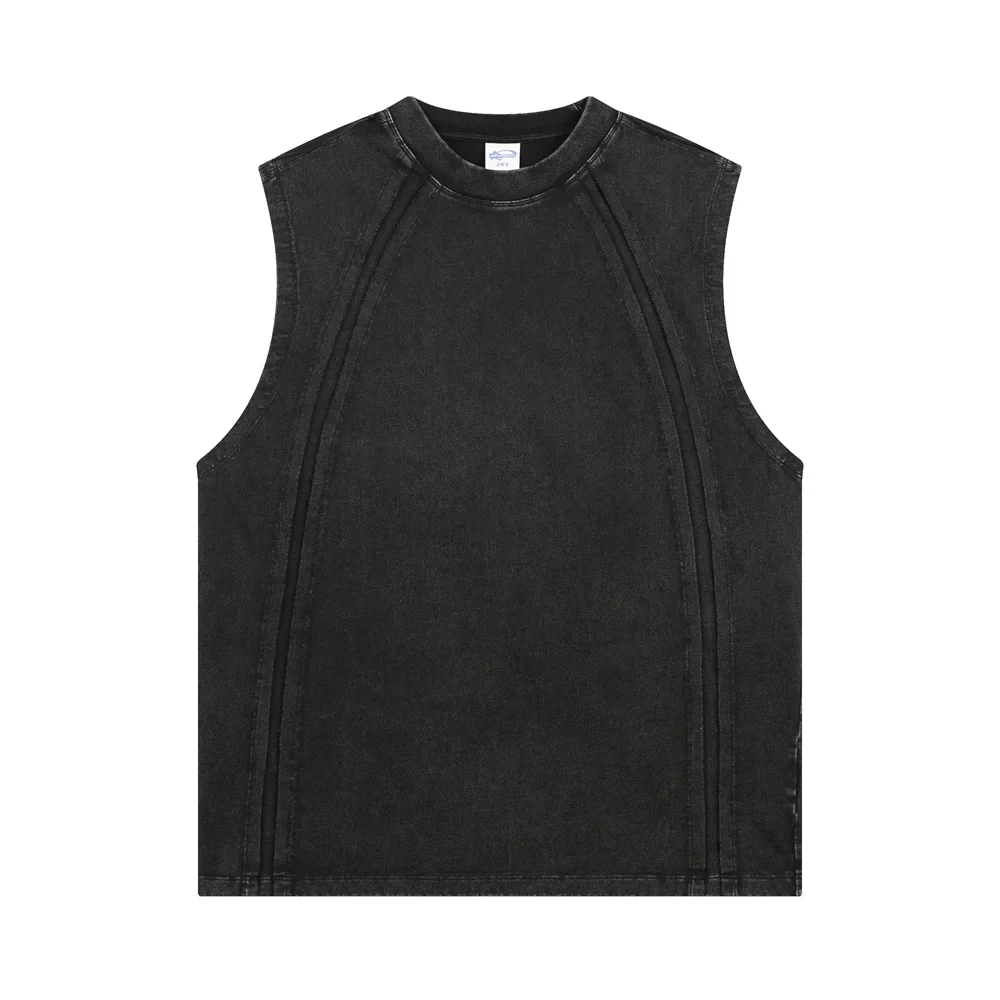 Raw Edge Acid Wash Drop Sleeve Tank