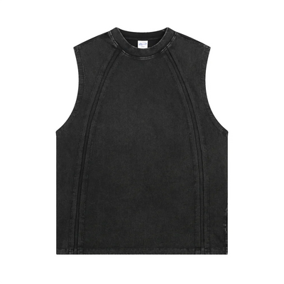 Raw Edge Acid Wash Drop Sleeve Tank