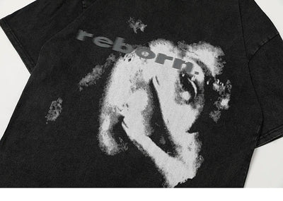 'Reborn' Acid Wash Graphic T-Shirt