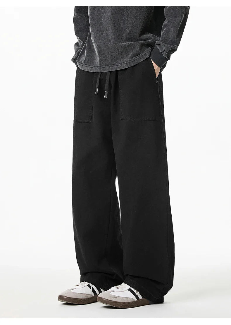 Relaxed Drawstring Washed Cargo Pants