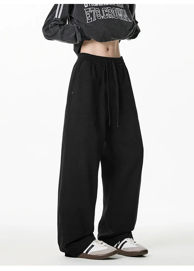 Relaxed Drawstring Washed Cargo Pants
