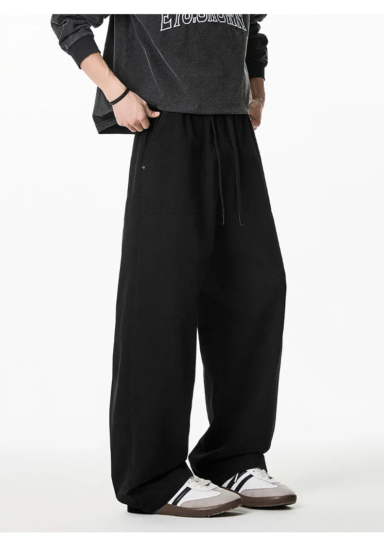 Relaxed Drawstring Washed Cargo Pants