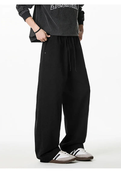 Relaxed Drawstring Washed Cargo Pants