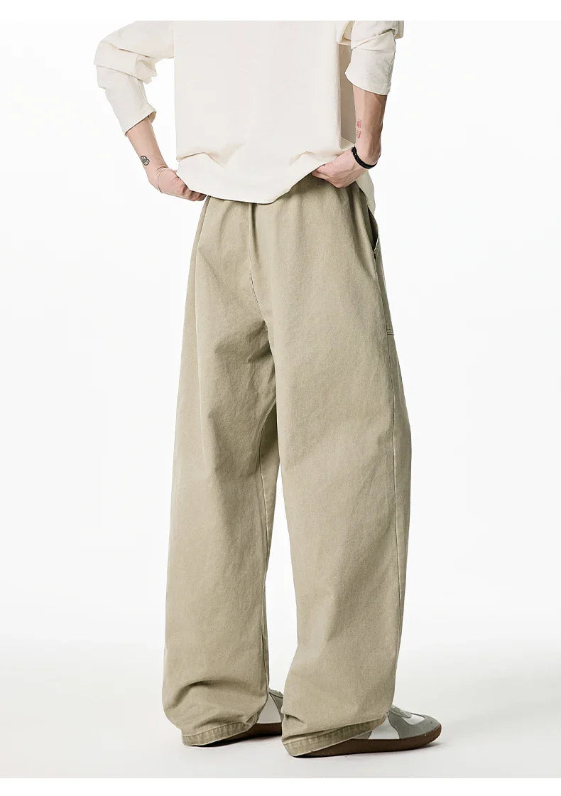Relaxed Drawstring Washed Cargo Pants
