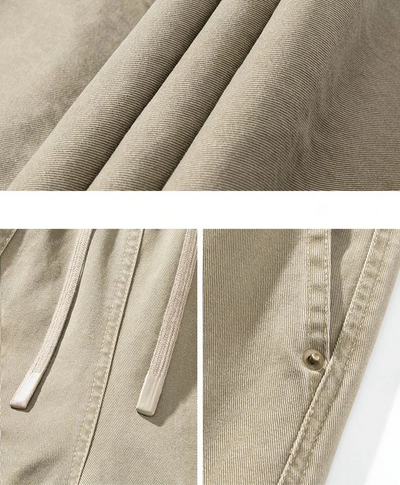 Relaxed Drawstring Washed Cargo Pants