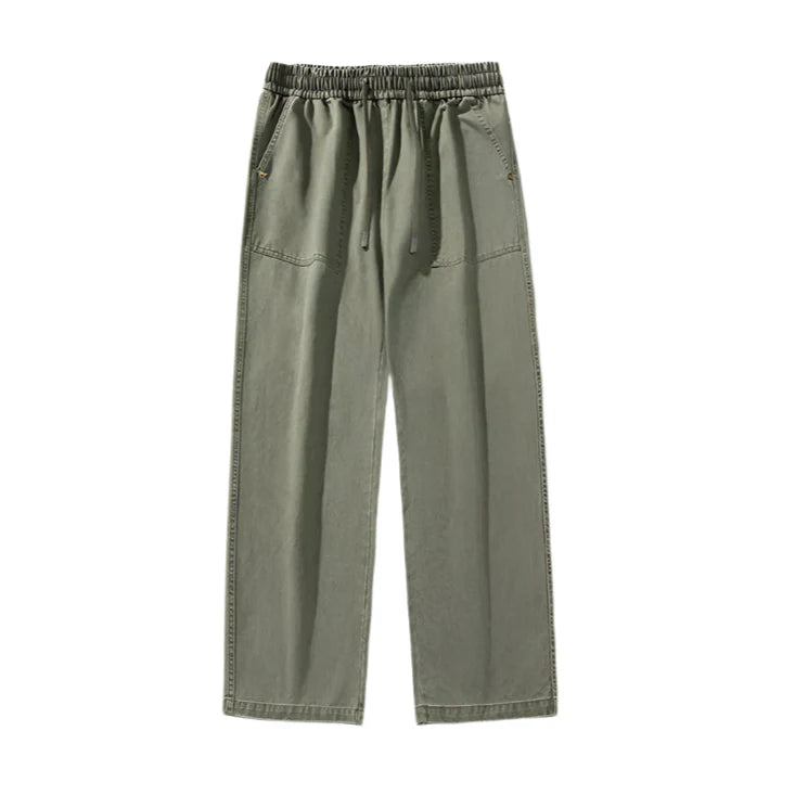 Relaxed Drawstring Washed Cargo Pants