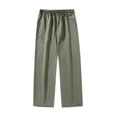 Relaxed Drawstring Washed Cargo Pants