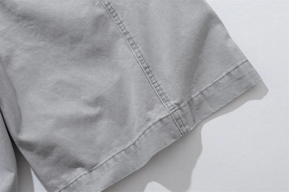 Relaxed Fit Pleated Knee Drawstring Shorts