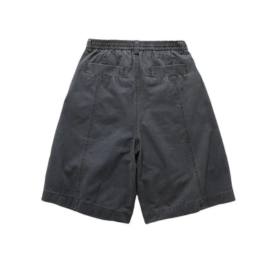 Relaxed Fit Pleated Knee Drawstring Shorts