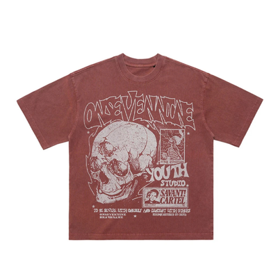 Retro Skulls Washed Graphic T-Shirt
