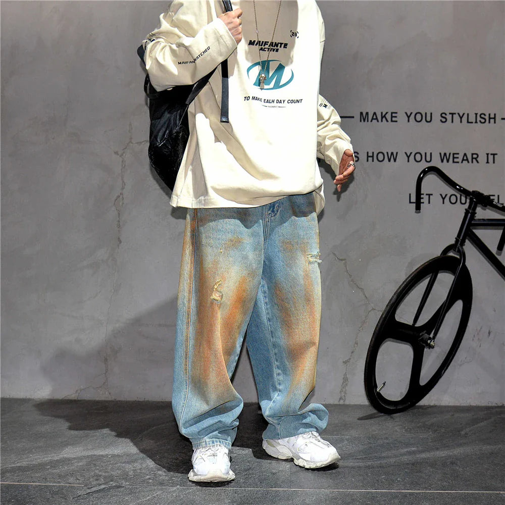 Copper Dust Baggy Denim Jeans