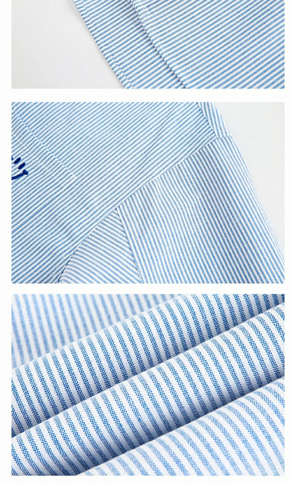 Smiley Face Embroidered Stripe Shirt